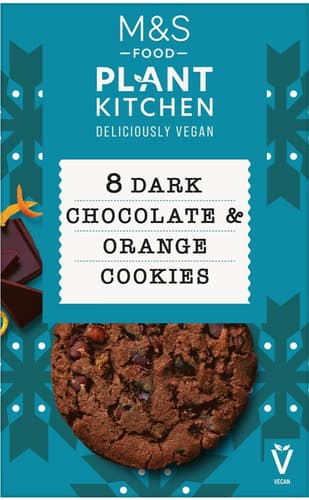 Marks & Spencer Plant Kitchen 8 Dark Chocolate & Orange Cookies