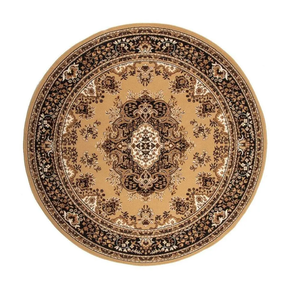 Interieur05 rond vintage Vloerkleed Nain Perzisch bruin - 100 x 100 cm