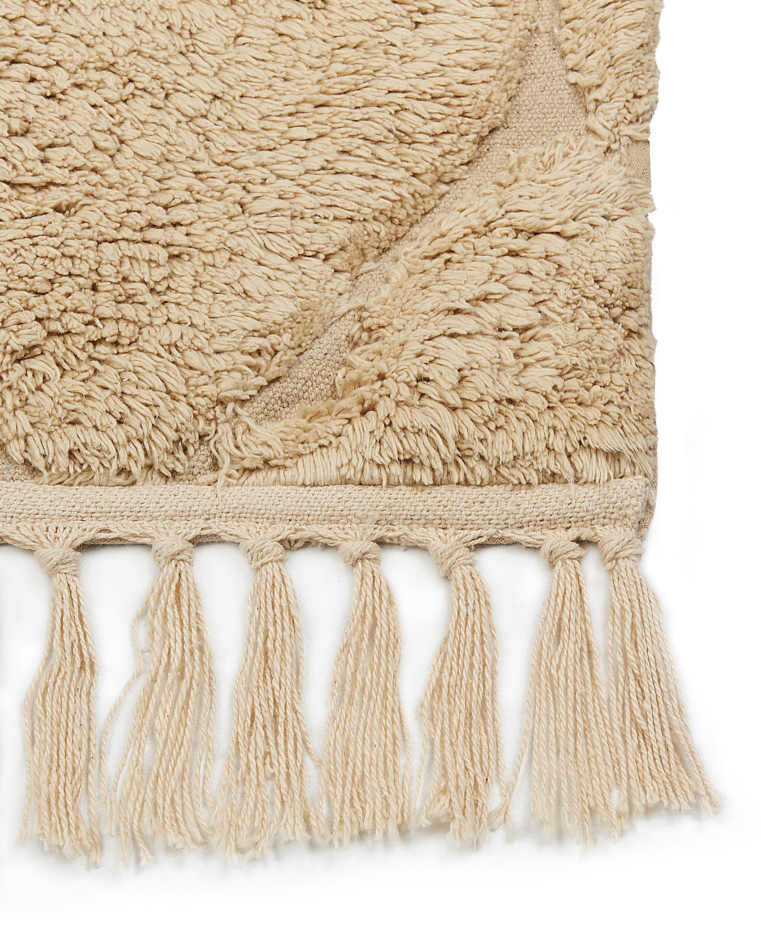 Vloerkleed SANLIURFA Zandbeige 160 x 230 cm Katoen