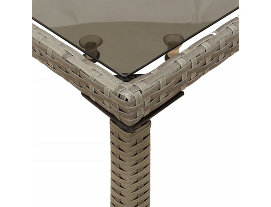 VIDAXL - Table de jardin dessus en verre gris 115x54x74cm résine tres...