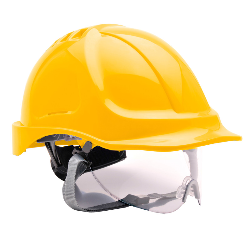 Portwest ABS veiligheidshelm met vizier geel