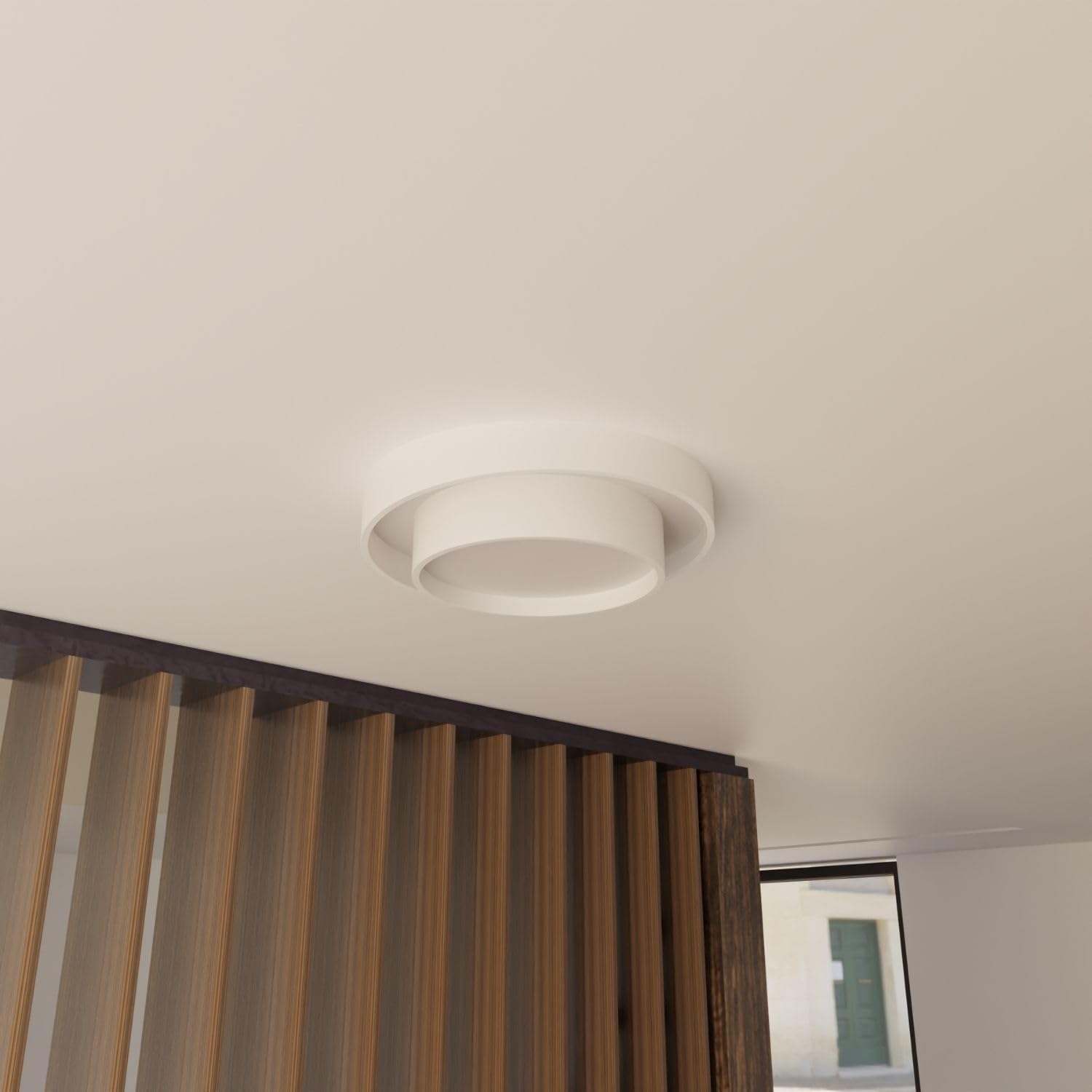 Deckenleuchte 'Aurelia' LED warmweiß 2700 K nicht dimmbar CRI 92 hohe Helligkeit 3420 Lumen Designerlampe modern Aluminium Deckenlampe (Weiß 50cm)