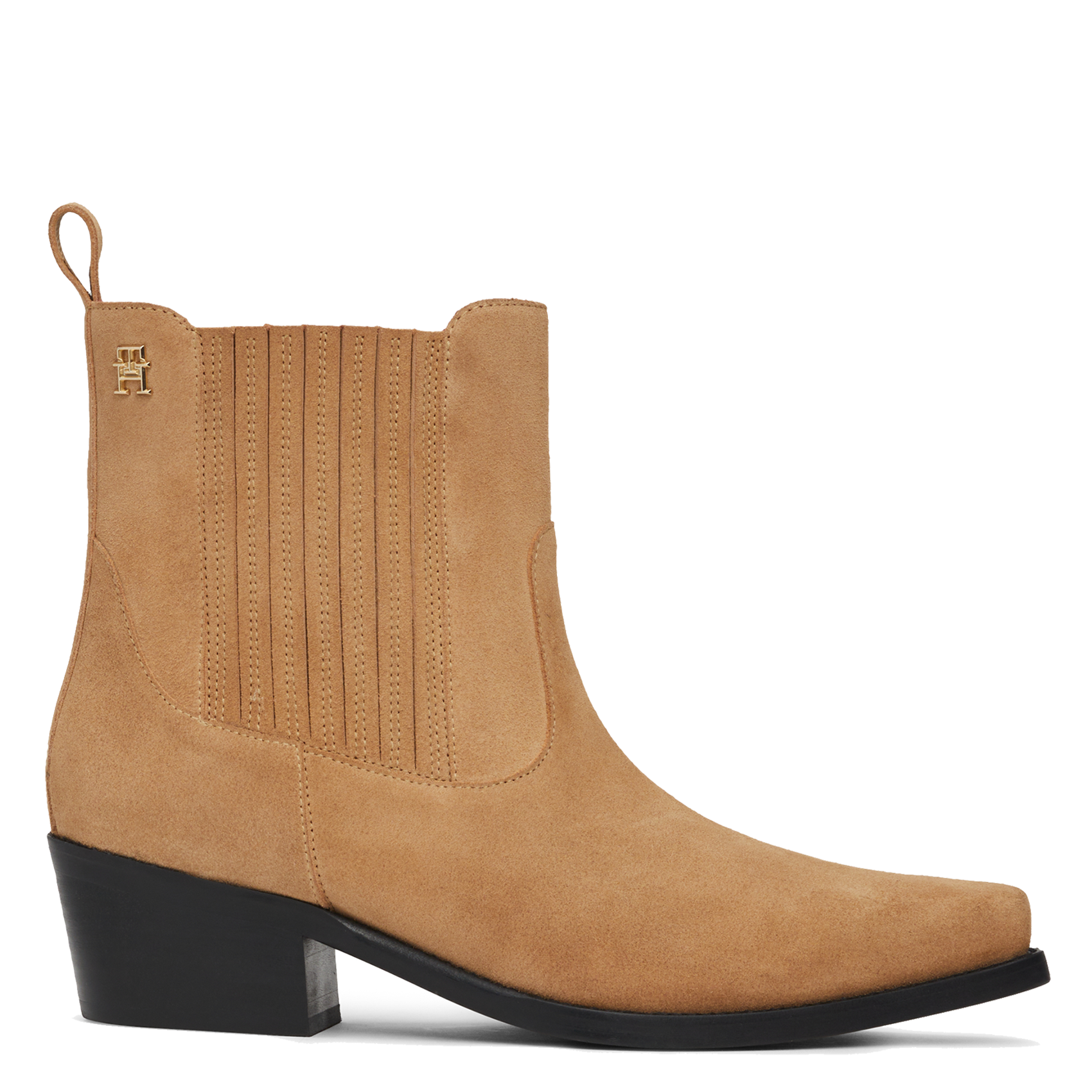 Bottines en cuir velours | Kaki