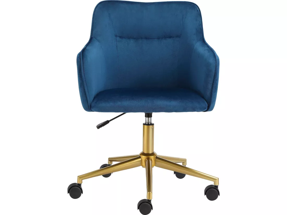 Chaise de bureau bleu / or
