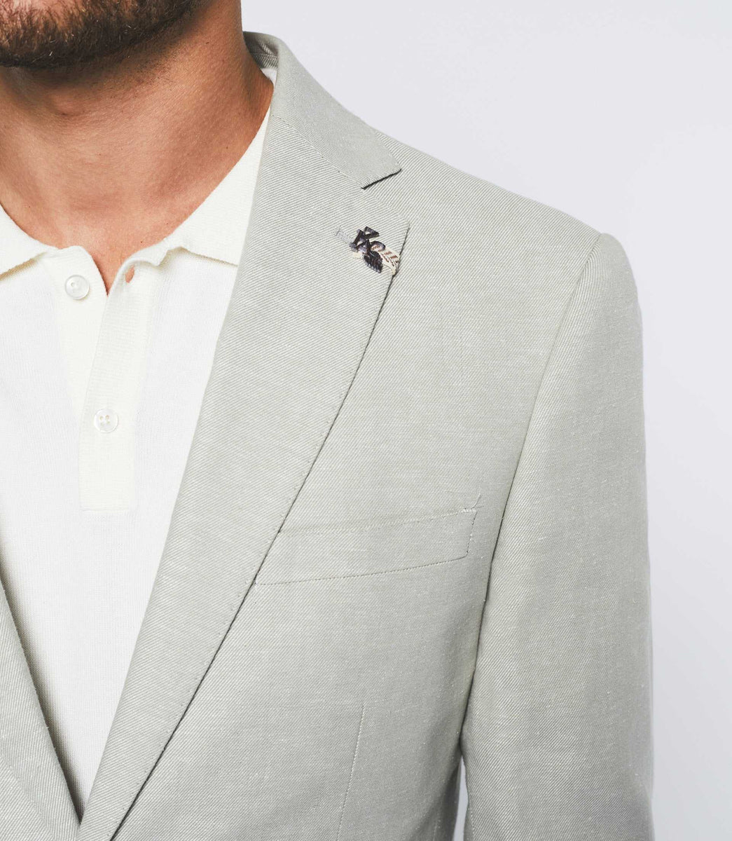 Veste séparable en lin vert 