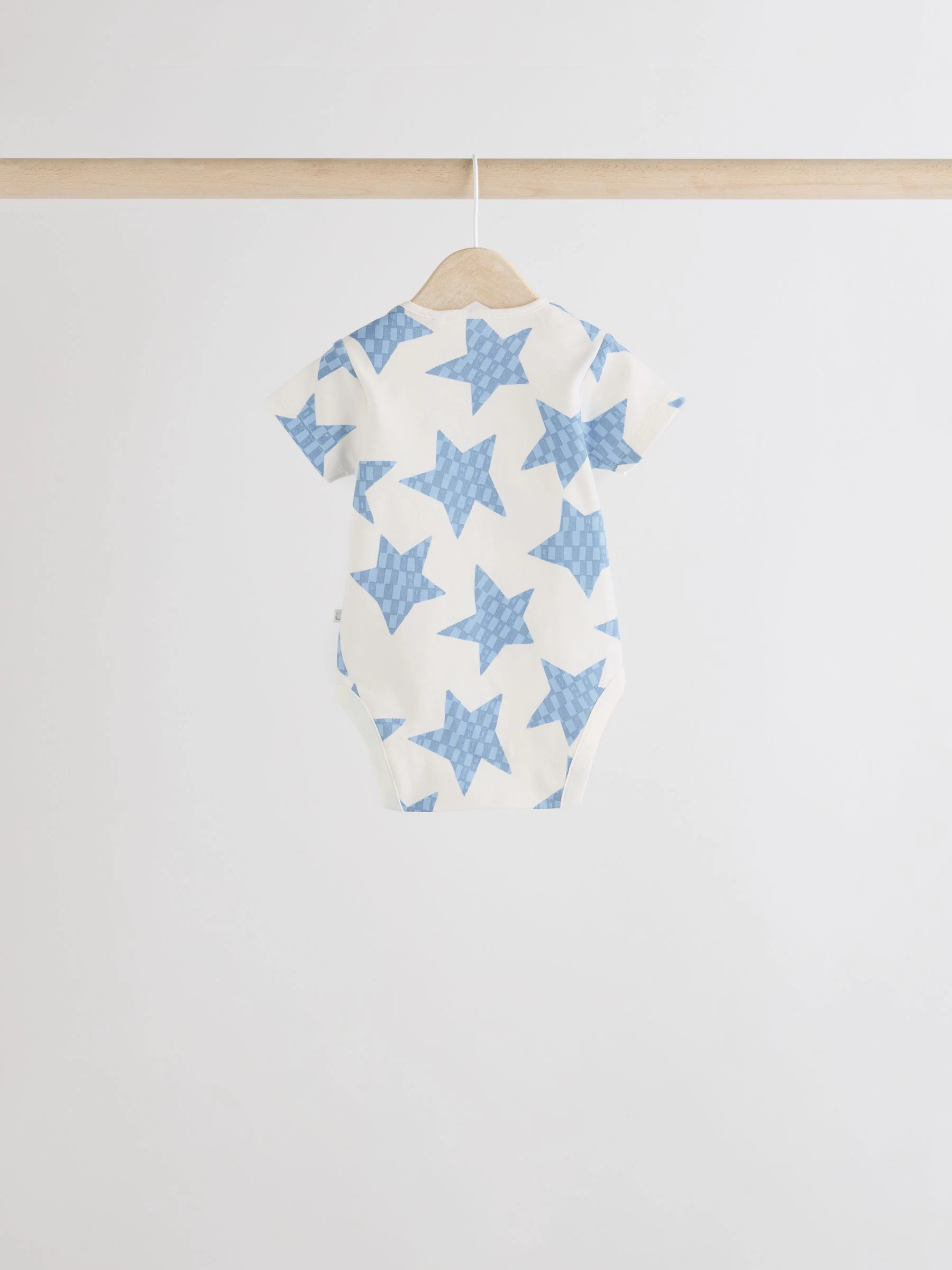 Blauw - Set van 5 babyrompertjes met korte mouwen