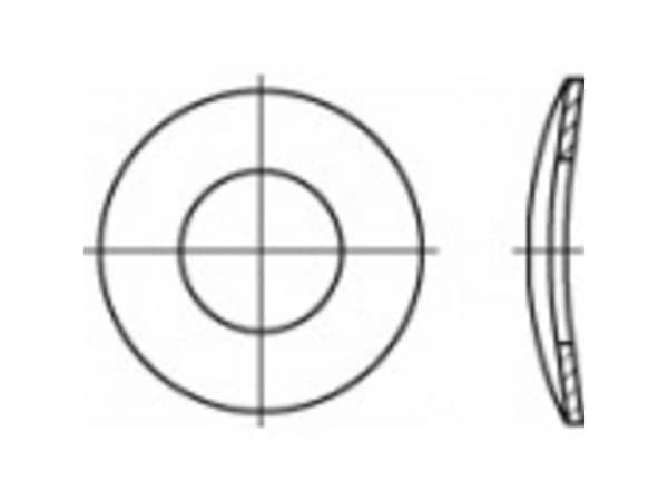TOOLCRAFT 105935 Fjederskive Indvendig diameter: 21 mm DIN 137 Fjederstål verzinkt 100 stk