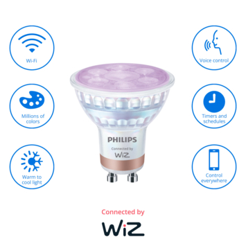 Philips smart LED spot GU10 50 W dimbaar 2 stuks