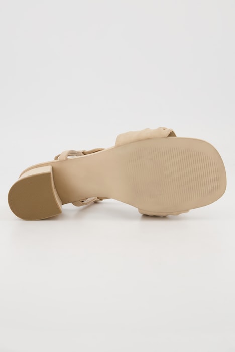 Leder-Sandaletten, Nubukleder, Maschen-Optik, Weite H