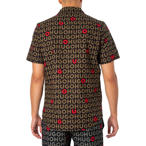 BOSS - Camisa De Manga Corta Ellino Negro