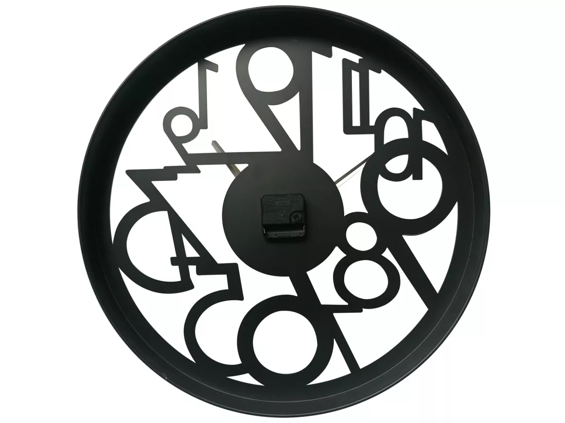 Horloge Suspendue Horloges Modernes en Métal Noir Grands Chiffres