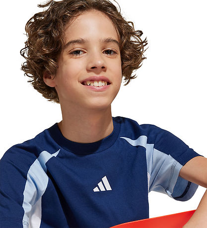 adidas Performance T-Shirt - J CB T - Blau m. Logo