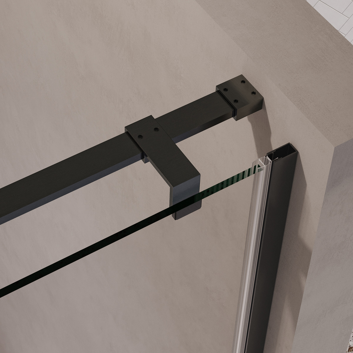 Brauer Stellar nisdeur met vaste wand 108.5-120cm gunmetal geborsteld PVD