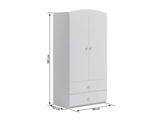 Armoire 2 portes enfant blanche Drimy