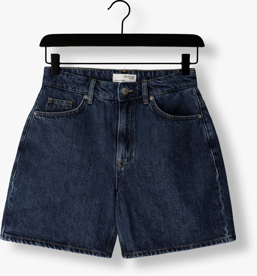 SELECTED FEMME blauwe selected femme shorts slfkrista hw mid blue denim