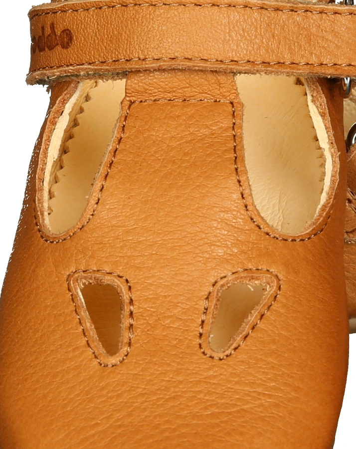Leder-Krabbelschuhe ALICE in cognac