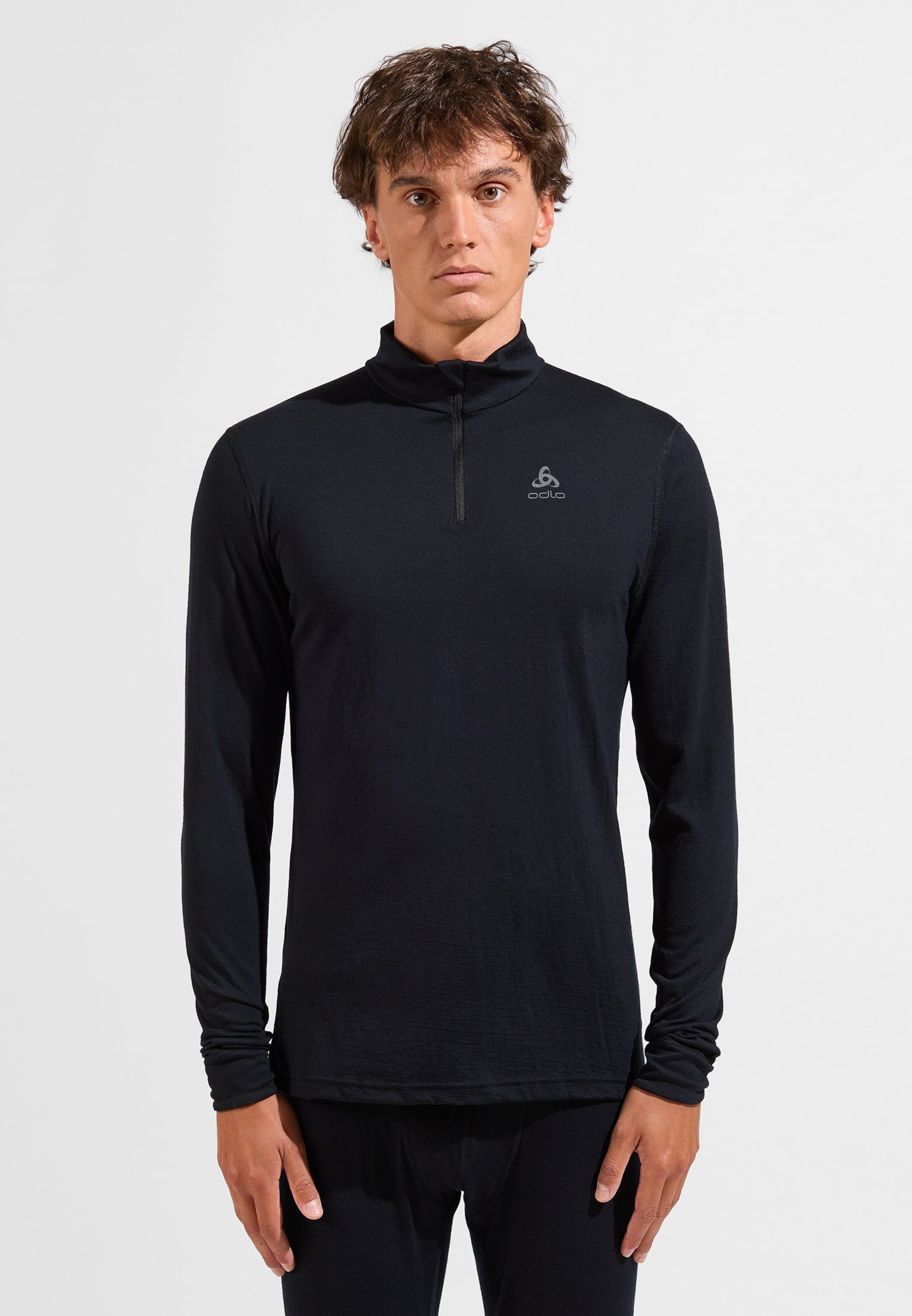 Natural Merino 200 Base Layer Half Zip in black
