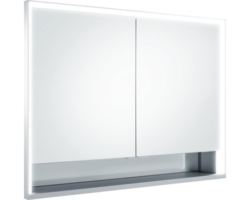 KEUCO Royal Lumos spiegelkast, 100 x 16,5 x 73,5 cm, zilver, 2-deurs, LED, IP24, inbouw, 713