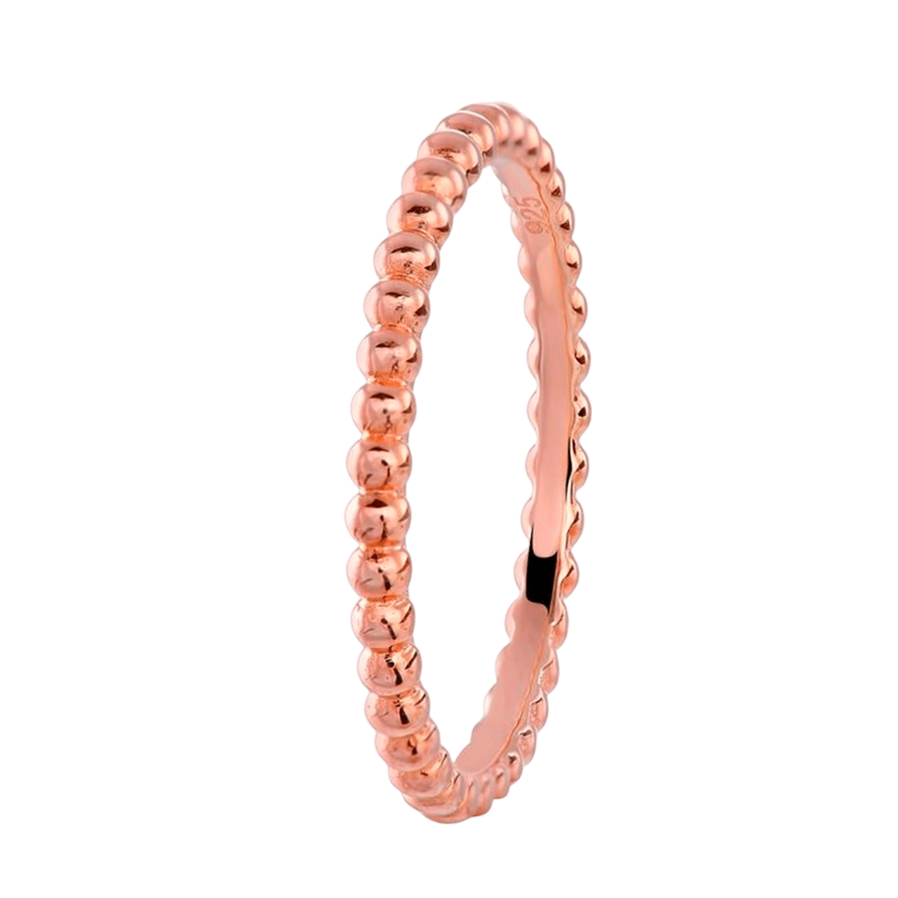 Zilveren ring roseplated met bolletjes