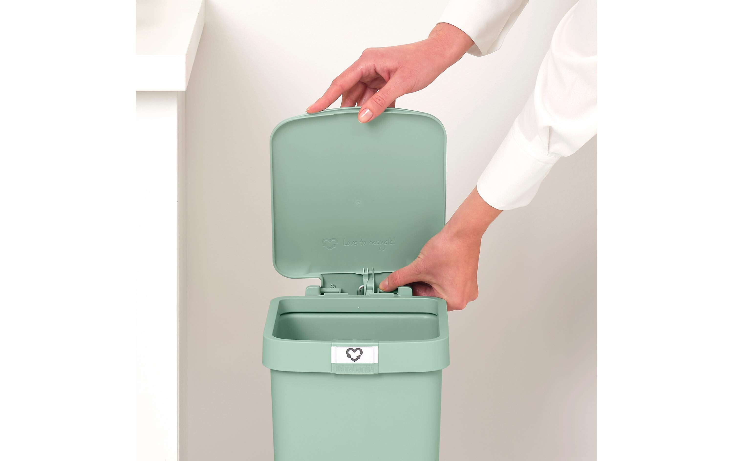 Recyclingbehälter StepUp 10 l, GrünTreteimer für Recycling Materialien