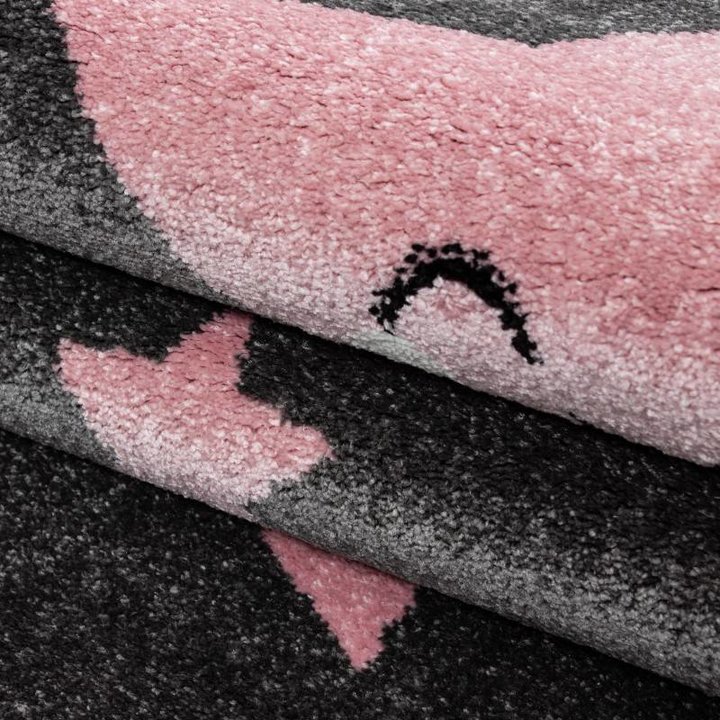 Kindervloerkleed - Sterren Roze Rond