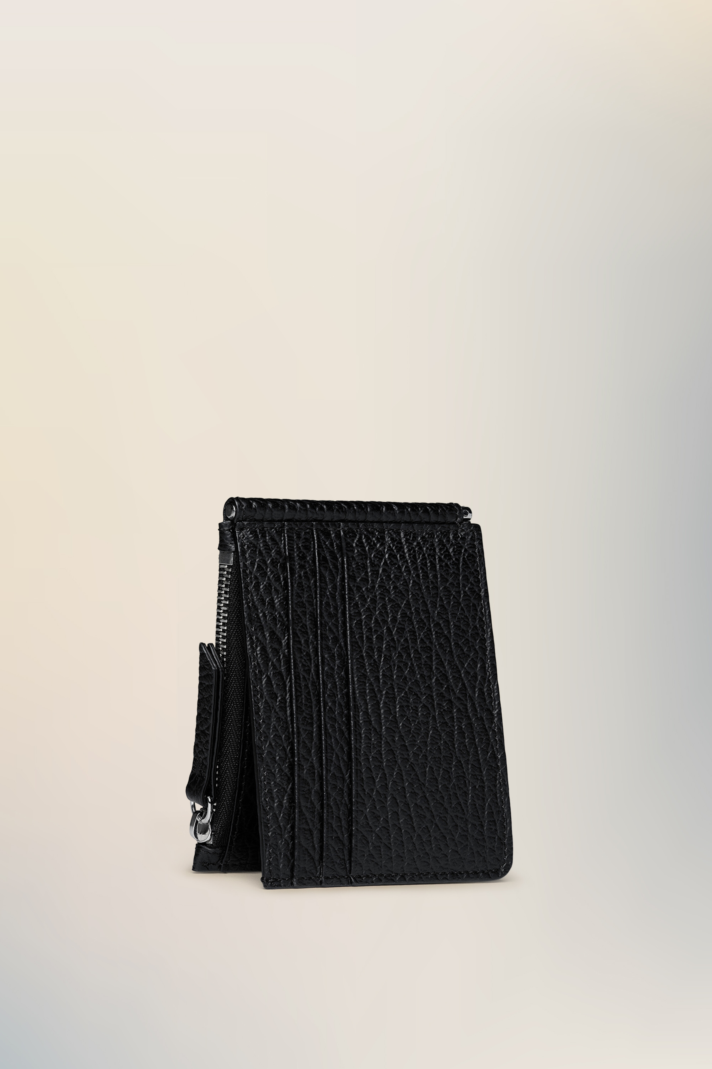Portefeuille en cuir noir pour femmes