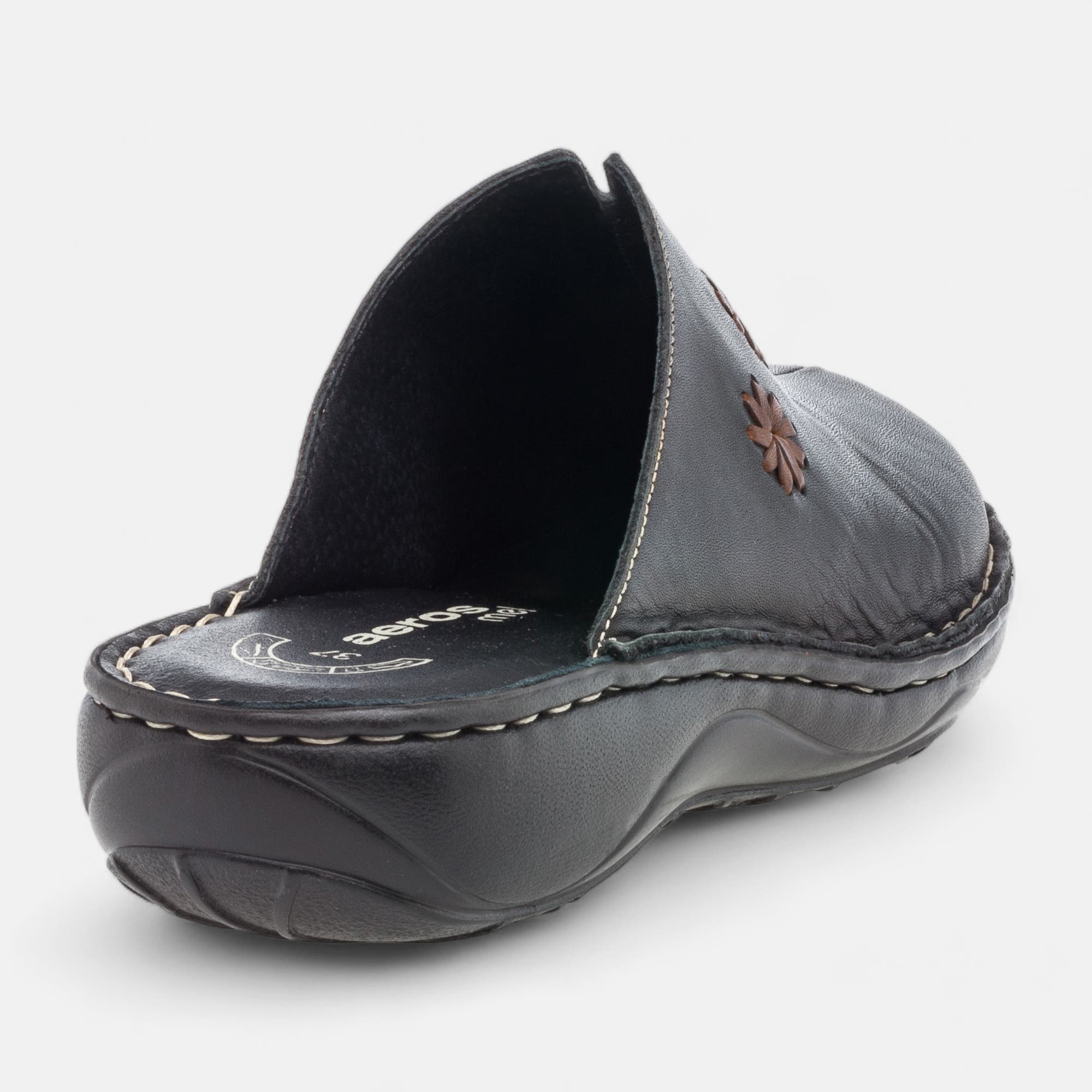 Sabots Femme en cuir noir