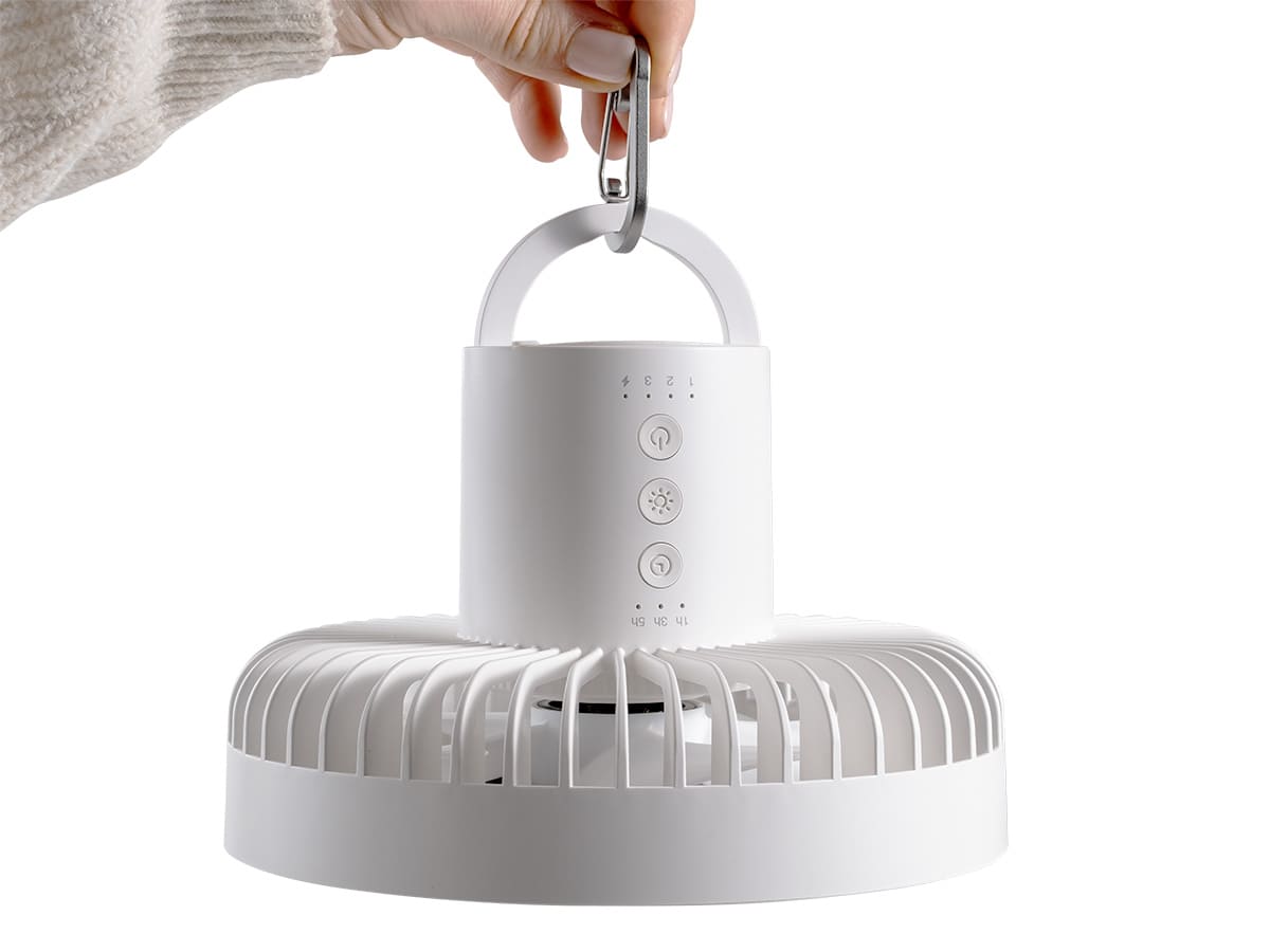 Skandika Solvind Campinglamp met ventilator - White