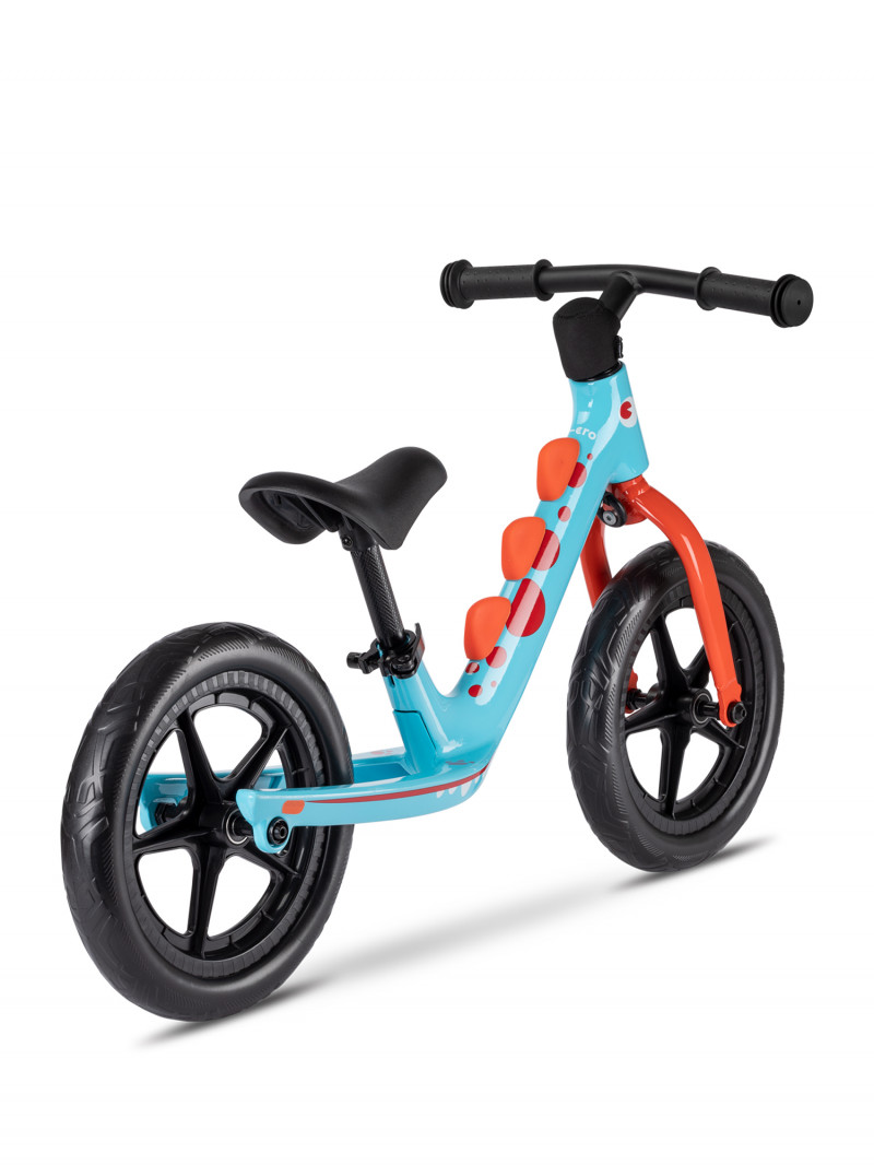 Draisienne balance dino 3d bleu ciel et orange - cadre magnesium et roues eva