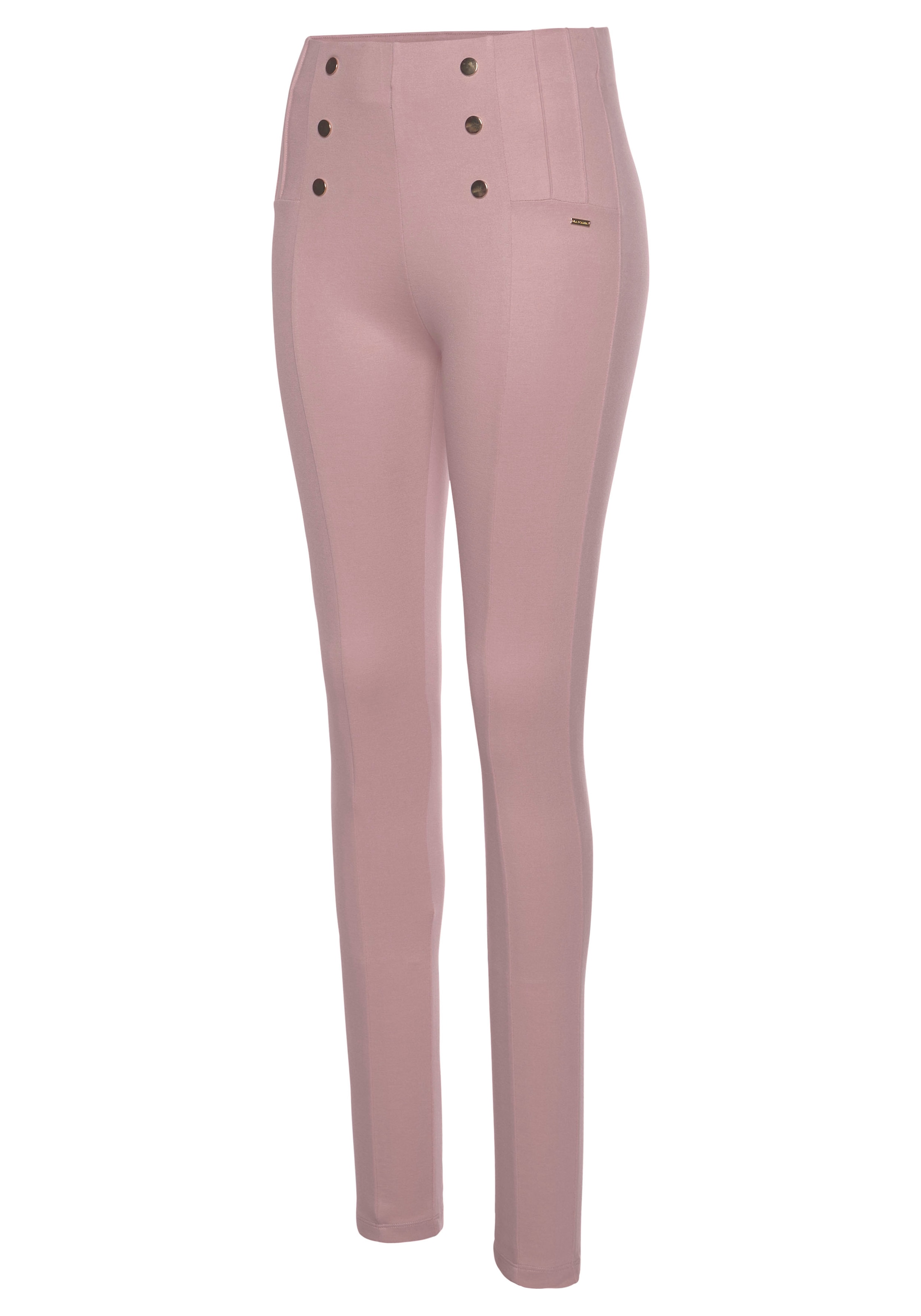 LASCANA Highwaist Leggings  mit Zierknöpfen
