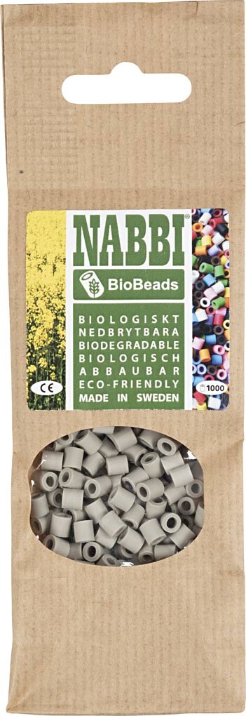 Rør Perler Til Perleplader - Medium - Grå - 1000 Stk. - Nabbi Biobeads