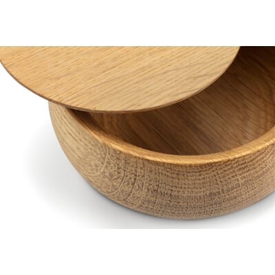 Deckeldose Massivholz, Eiche, 11 cm Ø
