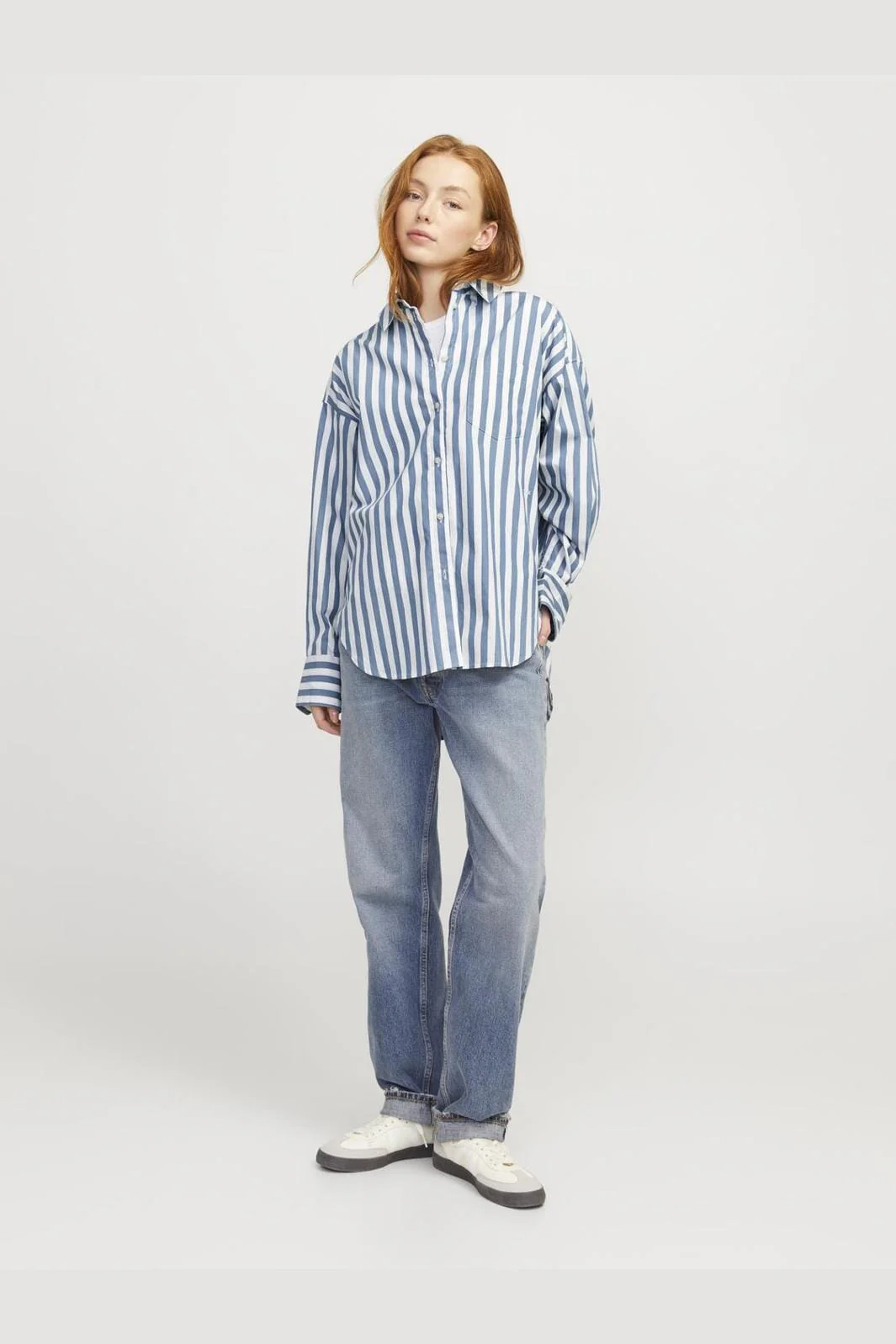 Jjxx Jxjamie Ls Relaxed Poplin Shirt 4544089 coronet blue block