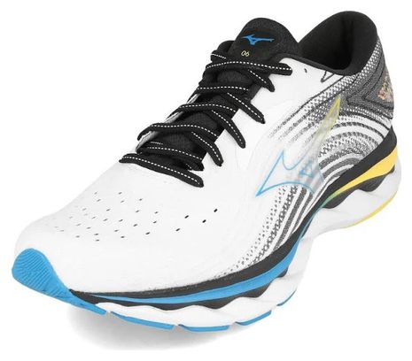 Chaussures de Running Mizuno Wave Sky 6 Blanc Jaune Bleu