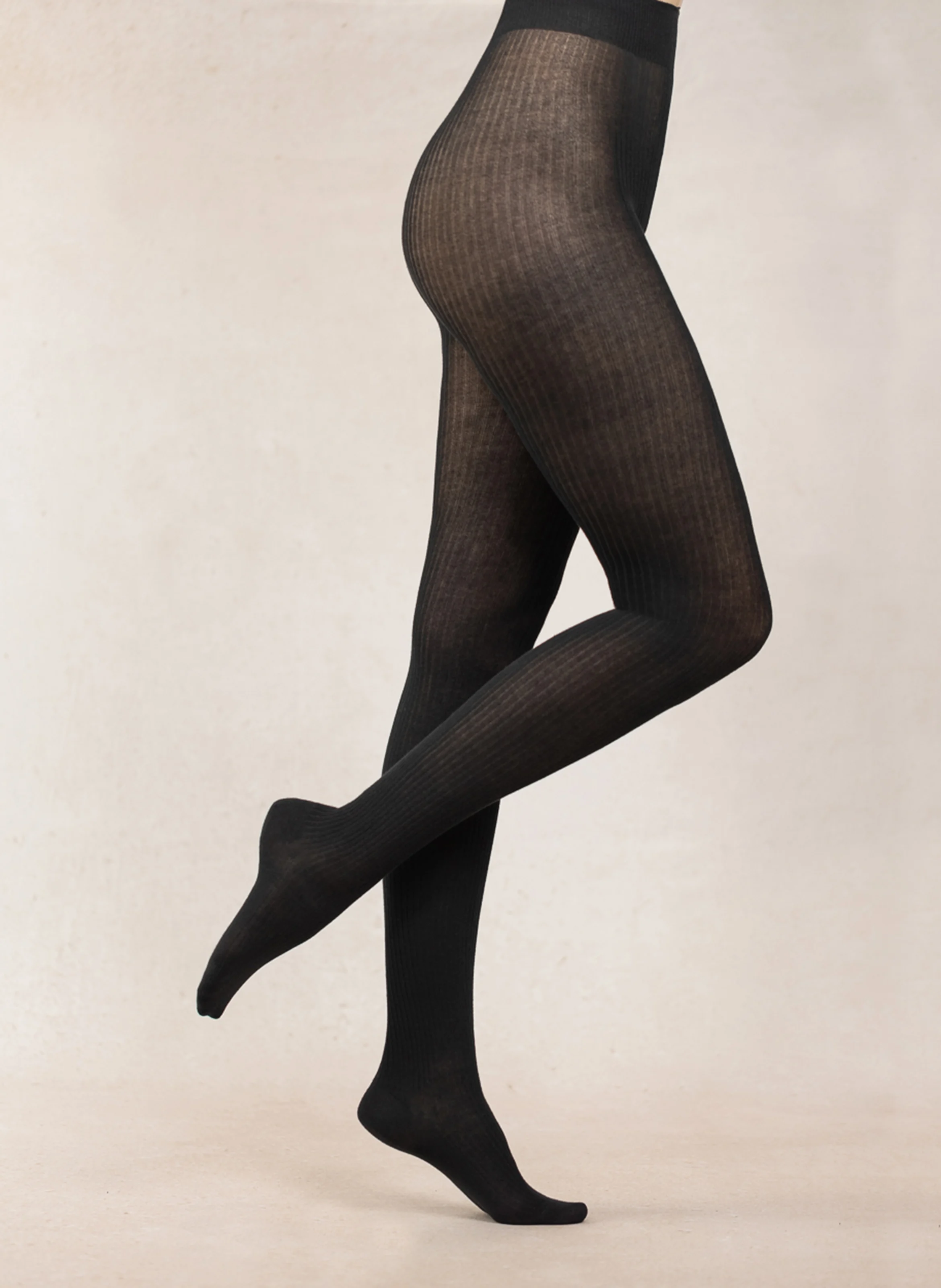 Collants côtelés | Noir