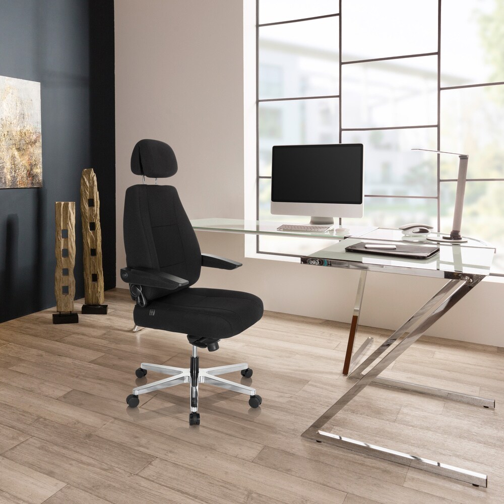 XXL Drehstuhl 24 HOURS I Stoff mit abklappbaren Armlehnen hjh OFFICE
