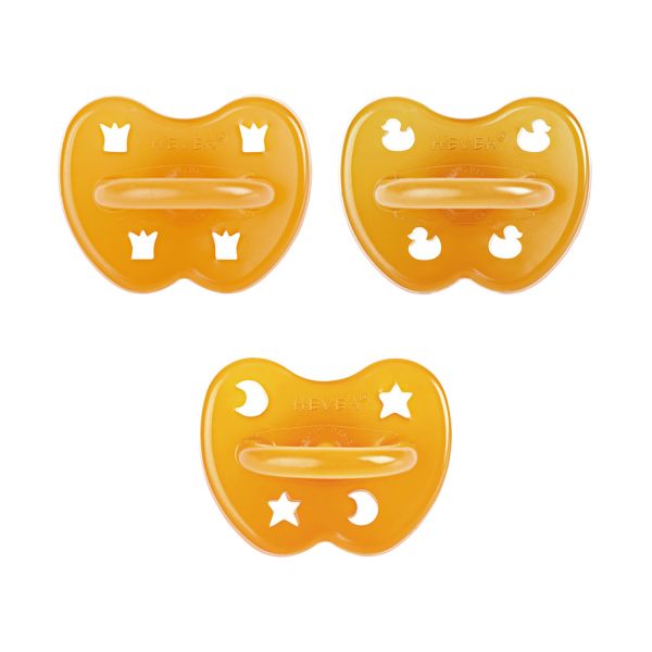 Hevea Trial Fopspeen - 0 Mnd - 3-Pack - Milky White