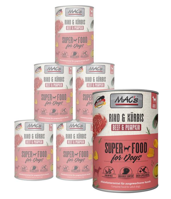 MAC's DOG Nassfutter für Hunde, 6 x 400 g