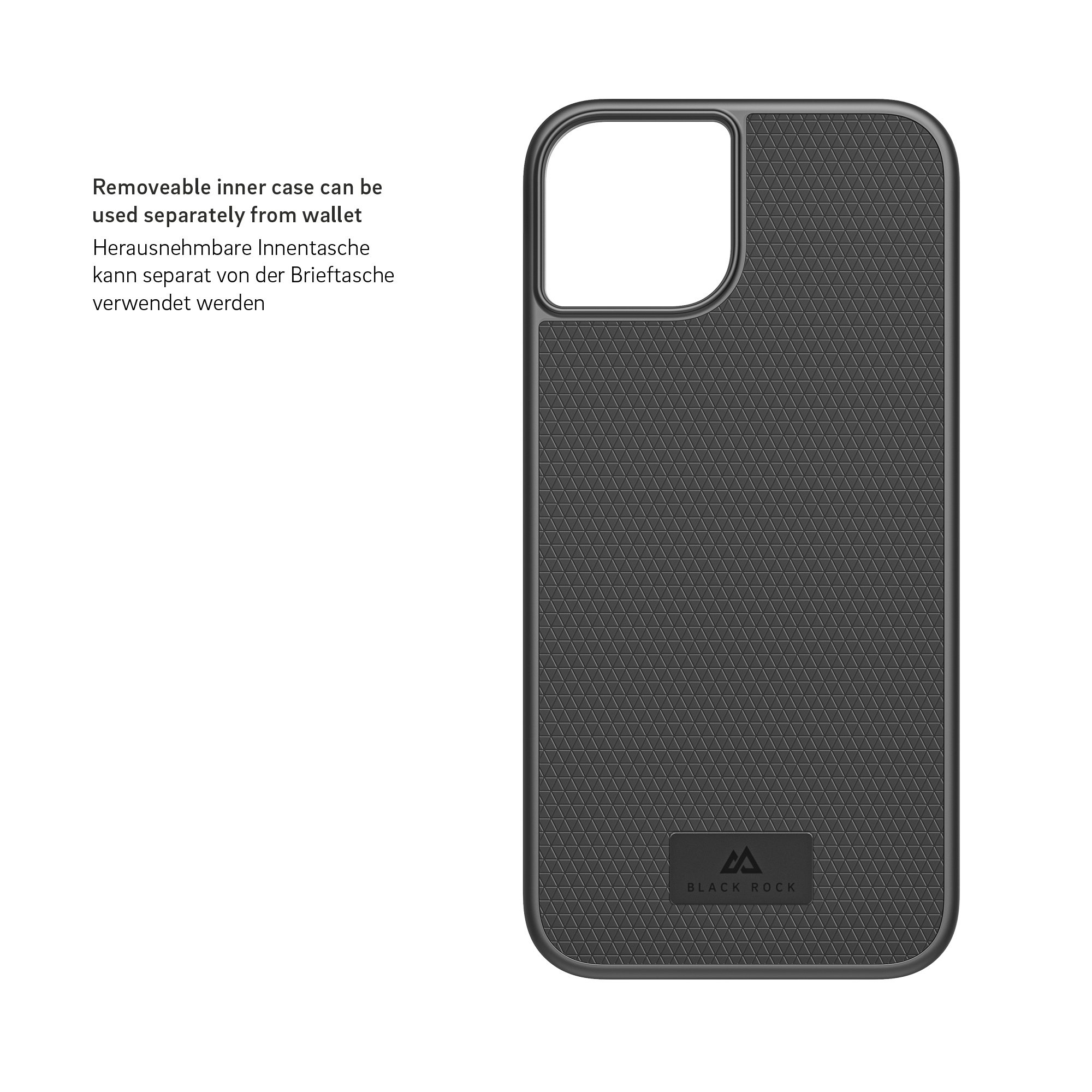 2in1 iPhone 14 Echtleder Magnet Wallet Case Tasche Flip Cover (00215179) - Schwarz