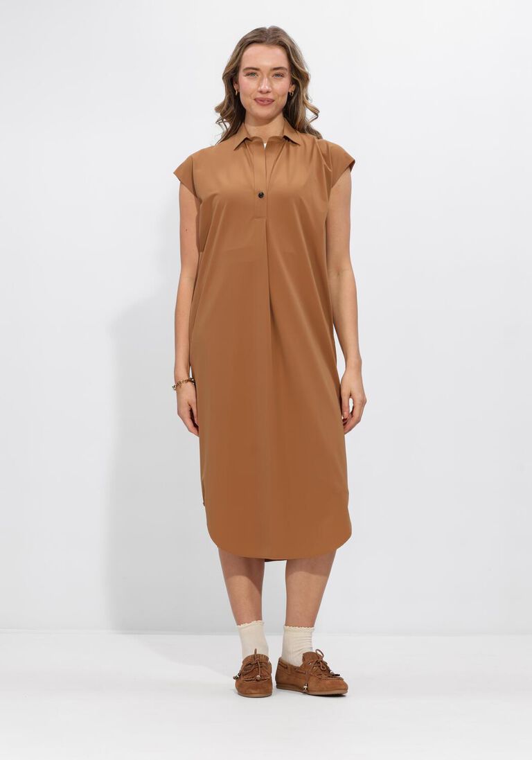 bruine penn & ink midi jurk dress