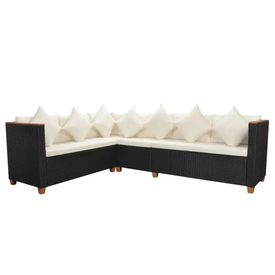 vidaXL - Tuinmeubilair - Zwart - Poly rattan