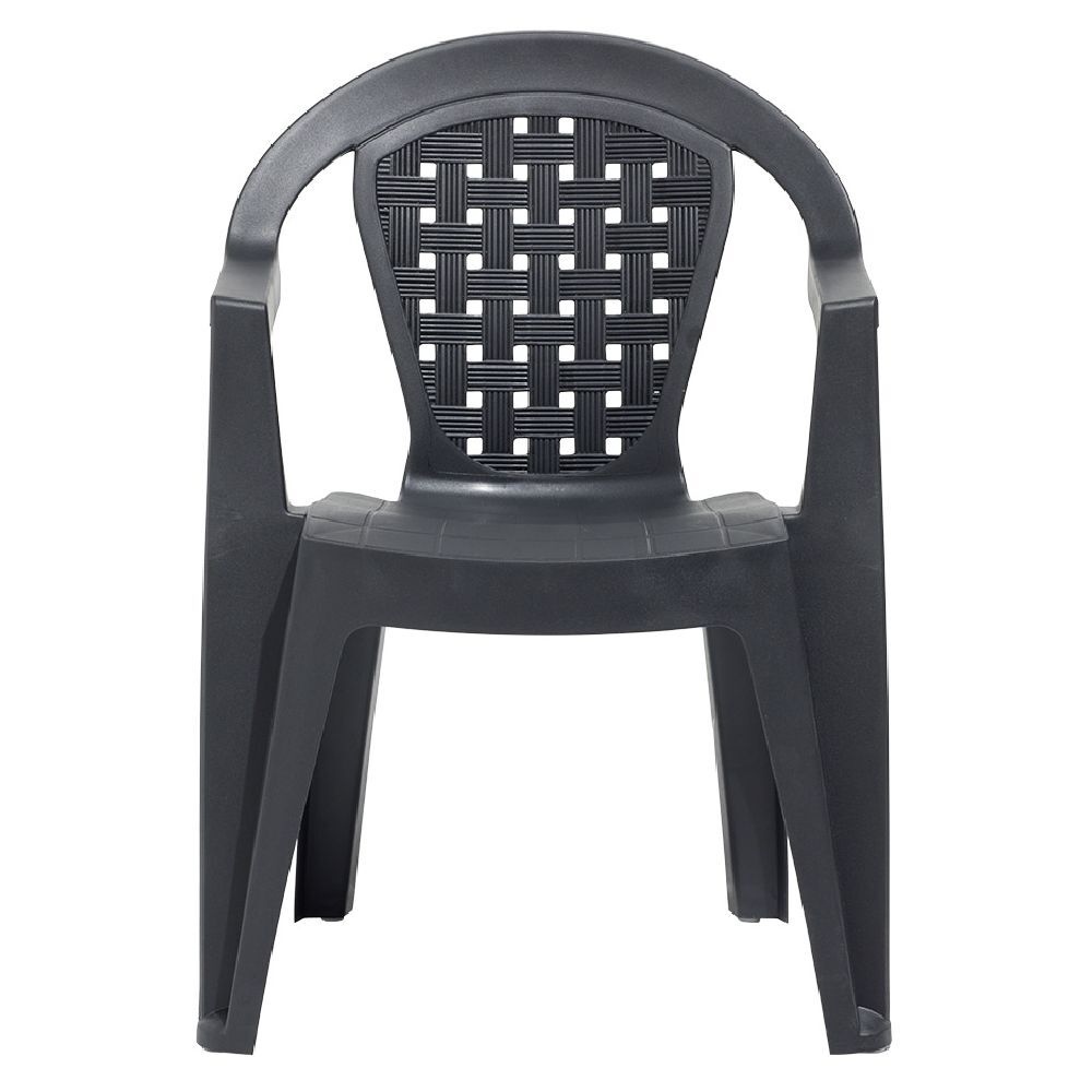 Fauteuil monobloc Viva plastique gris 56x54xH80cm