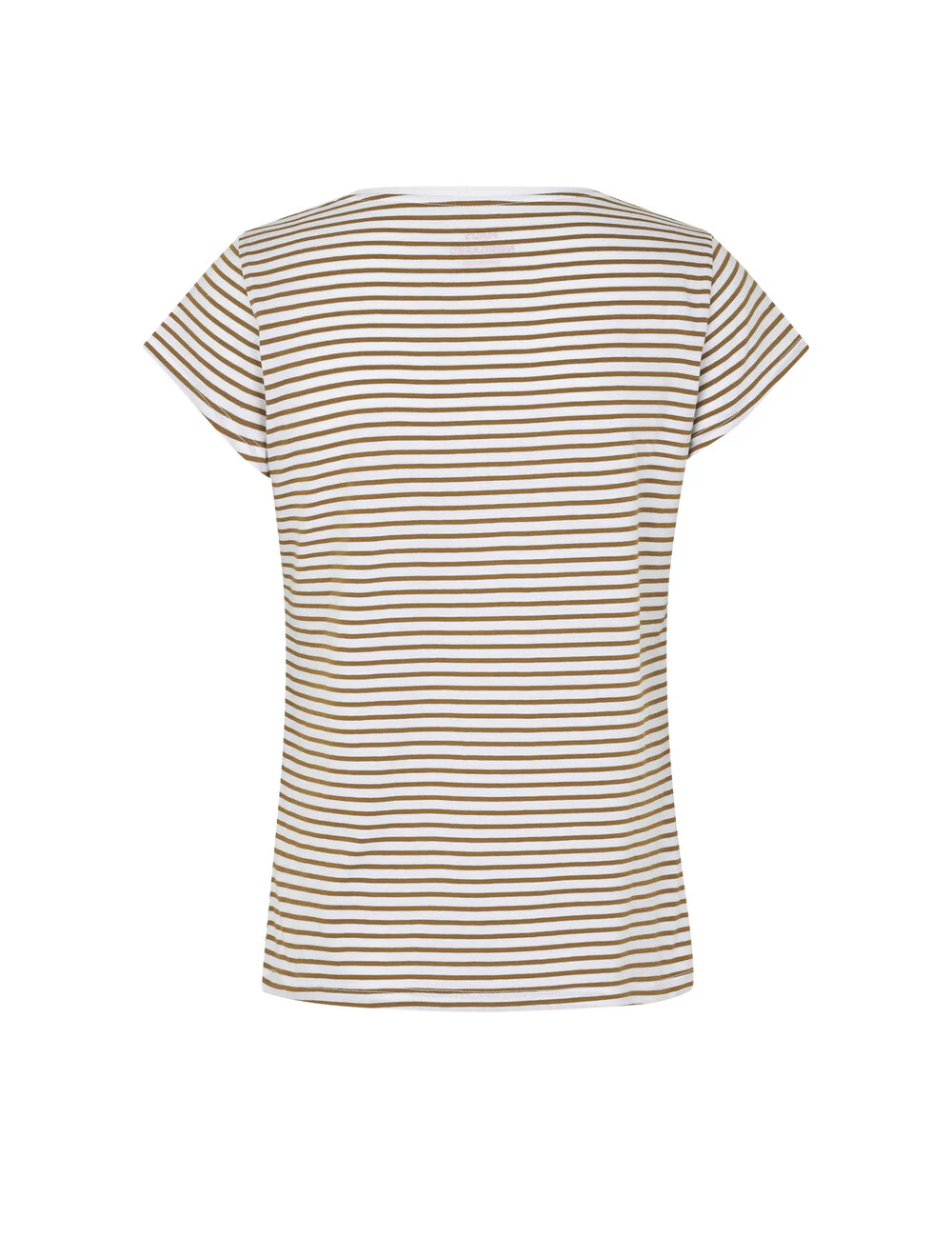Mads Nørgaard  Organic Jersey Stripe Teasy T-shirt - Lizard/brilliant white