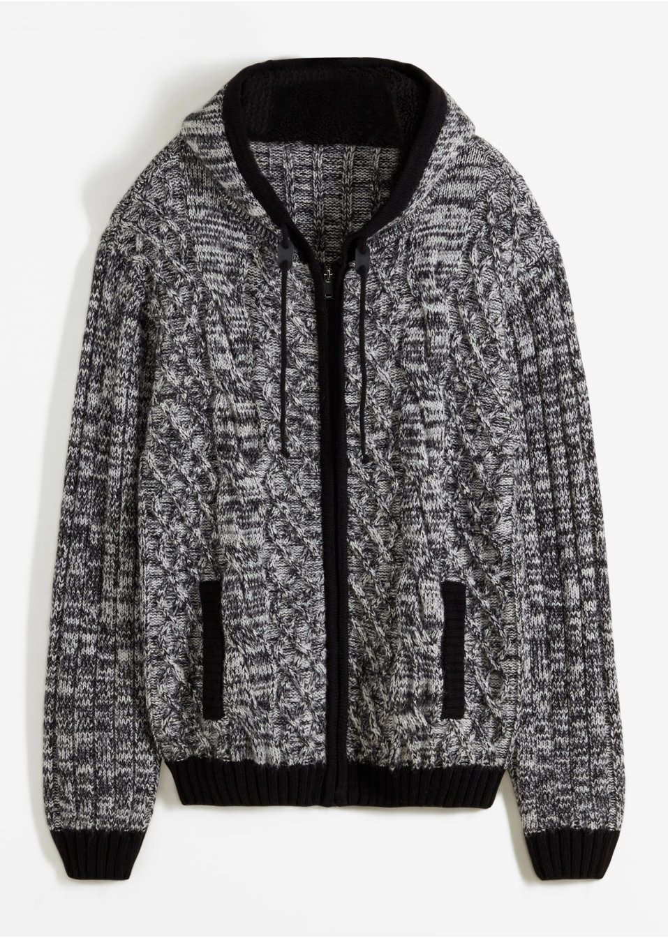 Gilet en maille à capuche