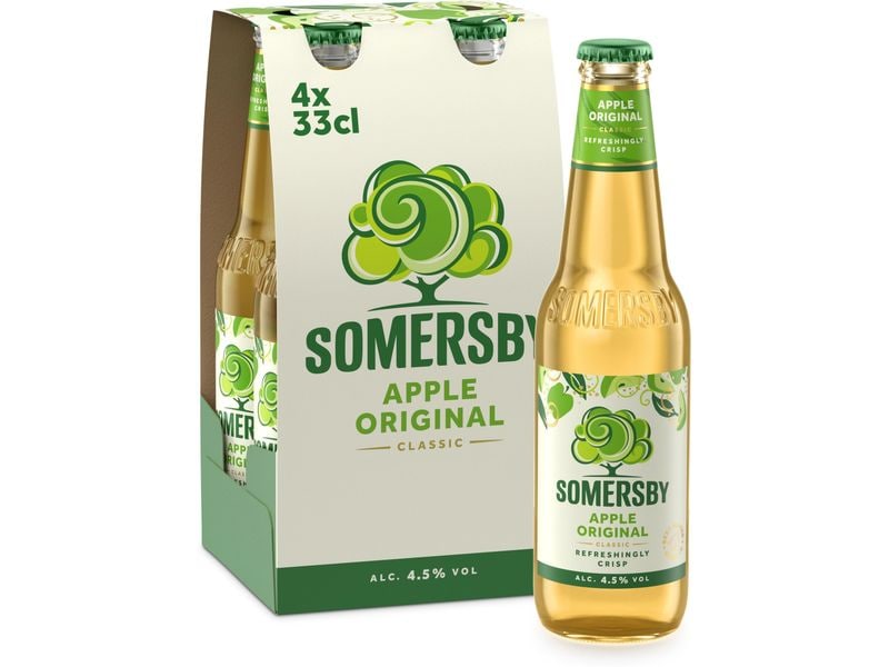 Somersby Apple Original Cider 4 x 0.33 l Spritziger Cider mit fruchtigem Apfelaroma