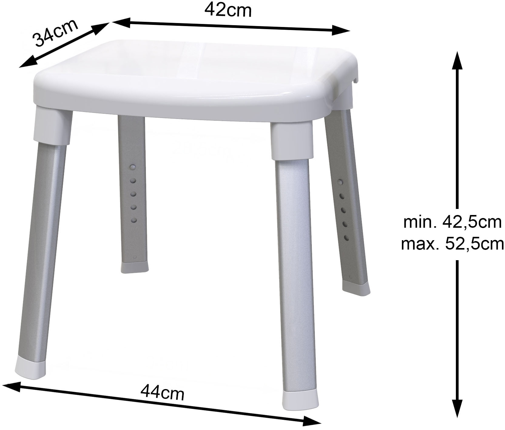 Bischof Dusch- und Badhocker »Splash« belastbar bis 150 kg rutschfester Stand, TÜV/GS geprüft