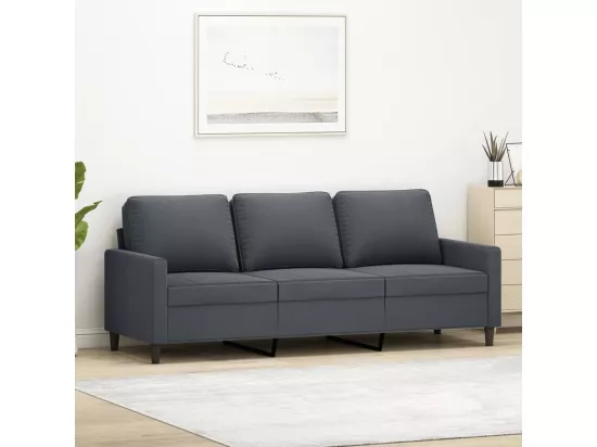 Canapé à 3 places Gris foncé 180 cm Velours