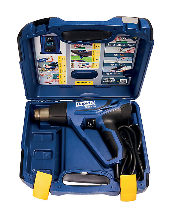 Pistolet à air chaud Rapid R2200-LCD, 2200W, avec affichage digital, coffret