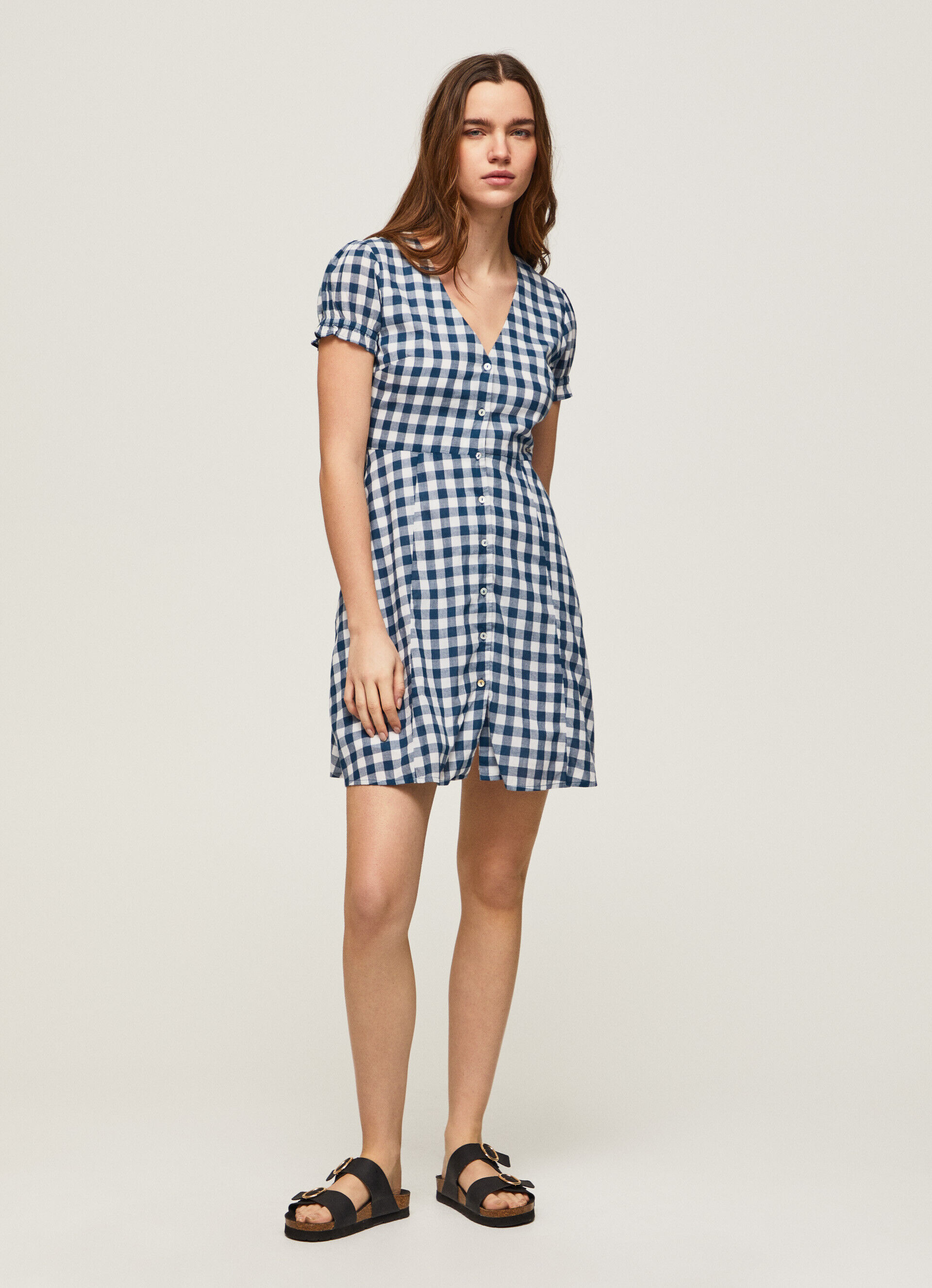 VESTIDO ESTAMPADO XADREZ VICHÊ - multicolorido