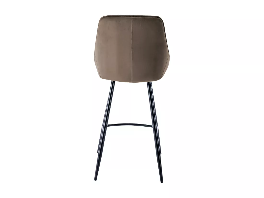 Lot de 2 tabourets de bar - Velours - Taupe - MASURIE